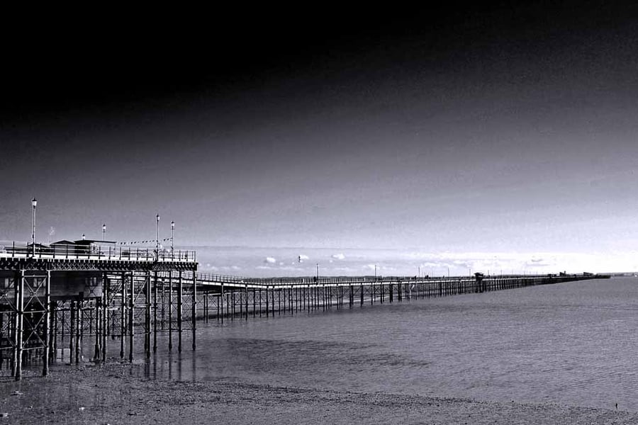 Southend on Sea Pier Three Shells Beach Essex UK 18"x12" Print