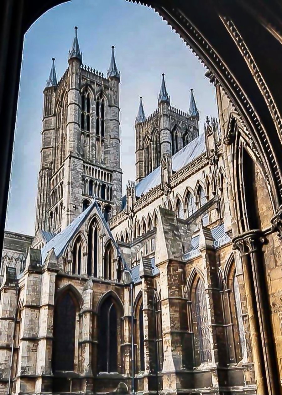 Lincoln Cathedral Through the Arch - Photographic Print Greetings Card