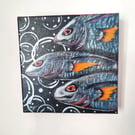 Bright Metallic Fish Canvas Acrylic Painting