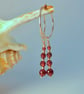 Garnet & Rose Vermeil Hoop Earrings, January Birthday, Anniversary, Gift For Her