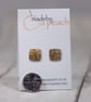 Orange, gold coloured, Batik inspired studs - Image 3