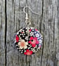 Large flower button dangle earrings - Image 2