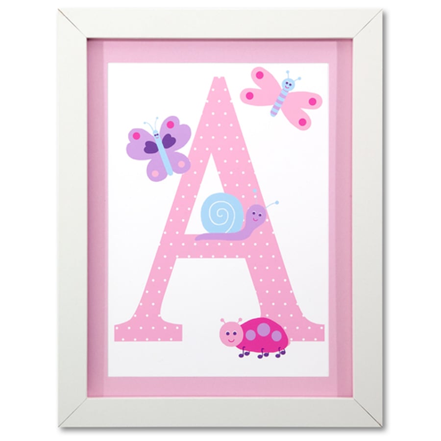 Girls Personalised Nursery Print
