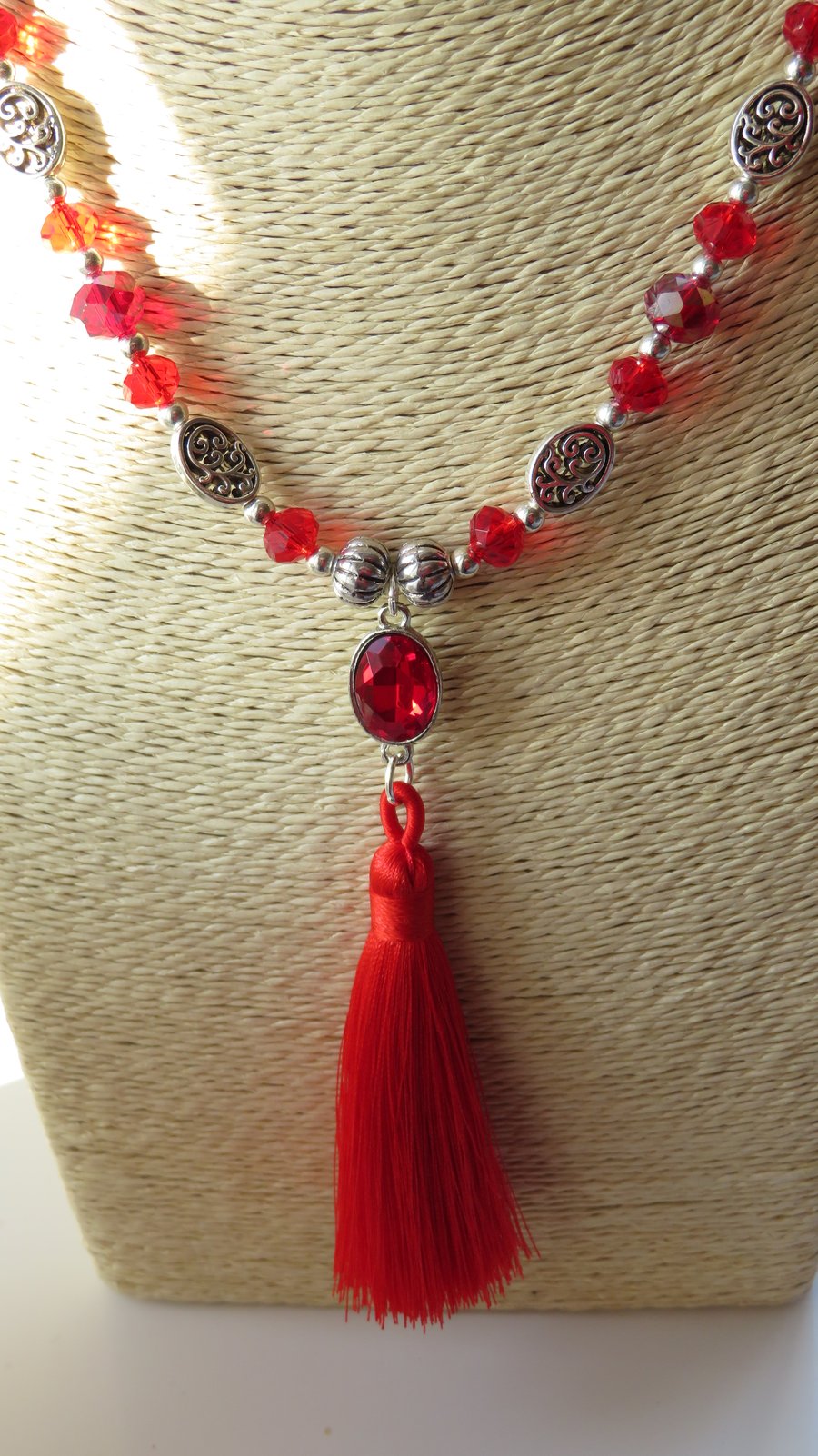 Ruby tassel necklace