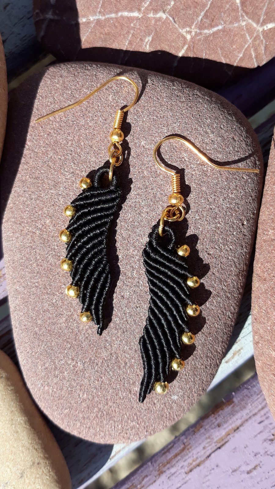Macrame Angel Wing Earrings.