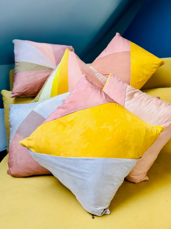 Plant dyed Silk Cushion - Avocado, Marigold and Alkanet