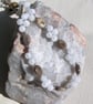 Coffee Agate & Clear Quartz Gemstone Beaded Necklace "Caramel Sparkle"