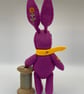 Raspberry Bunny the Little Hand Embroidered Felt Rabbit  - Image 10