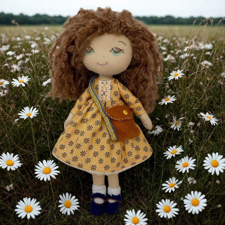 Handmade 11” cloth doll