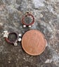 Copper and Silver Mismatched Seed Pod Stud Earrings - Image 2