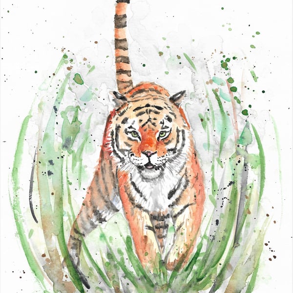 Tiger, wild cat, jungle cat, original painting