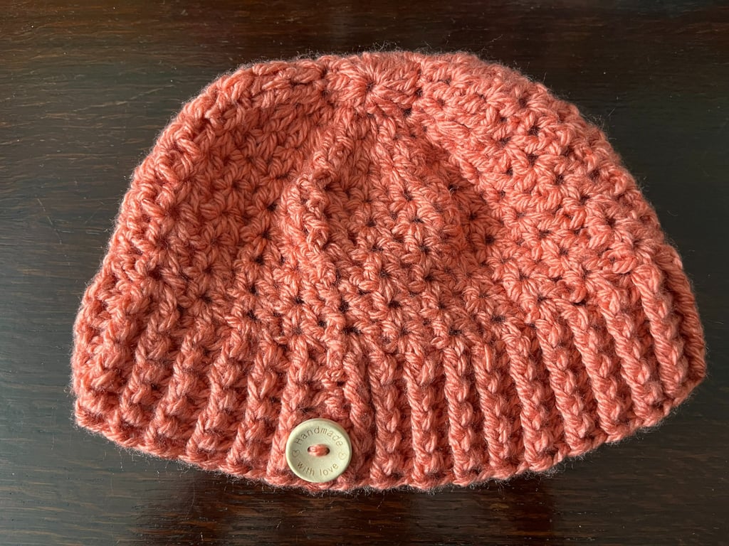 Pumpkin Coloured Crocheted Hat
