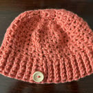 Pumpkin Coloured Crocheted Hat