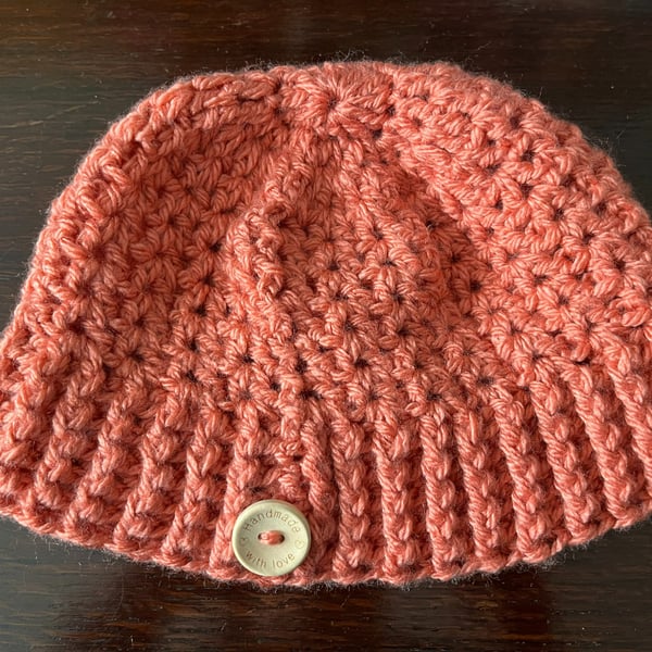 Pumpkin Coloured Crocheted Hat