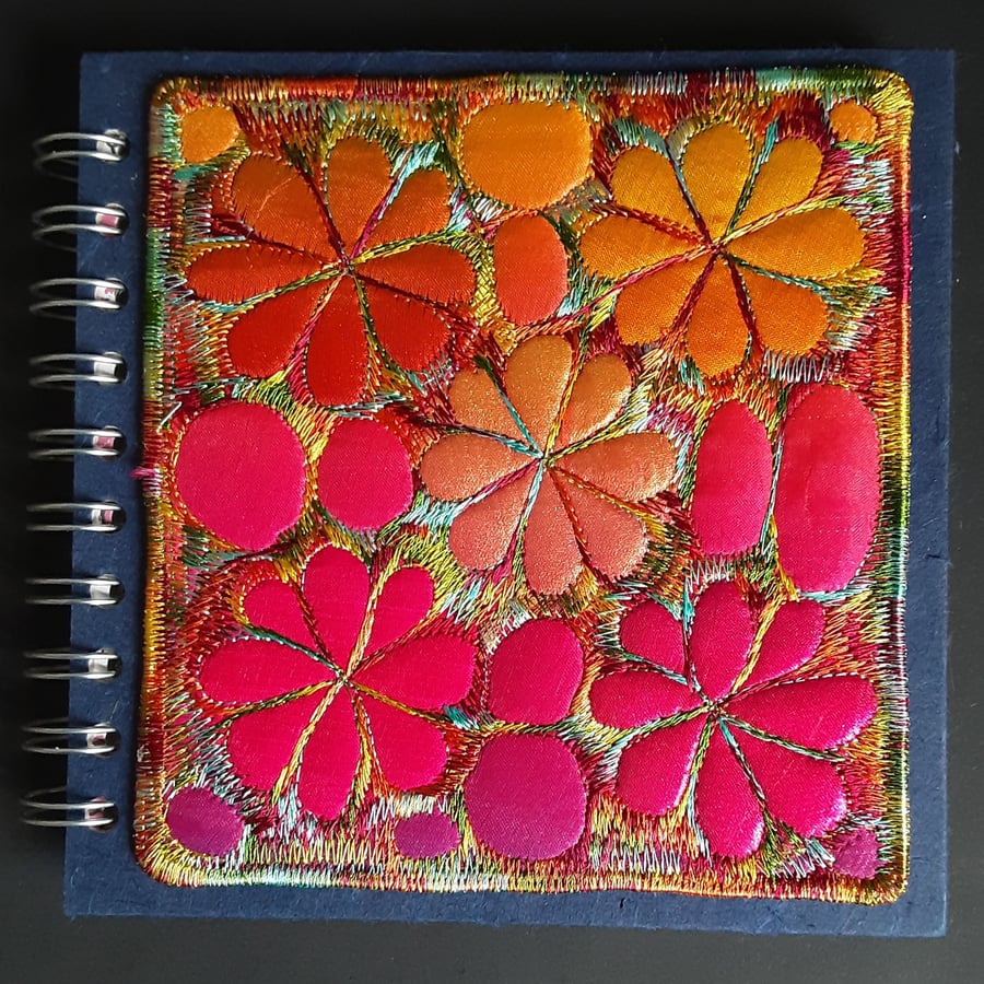 Spiral Bound Sketchbook with Free Machine Embroidery Cover