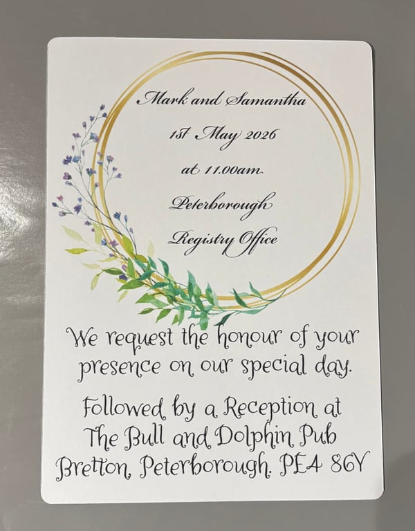 Gold Ring Floral Wedding Invitation Suite – Formal, Evening, Details & RSVP