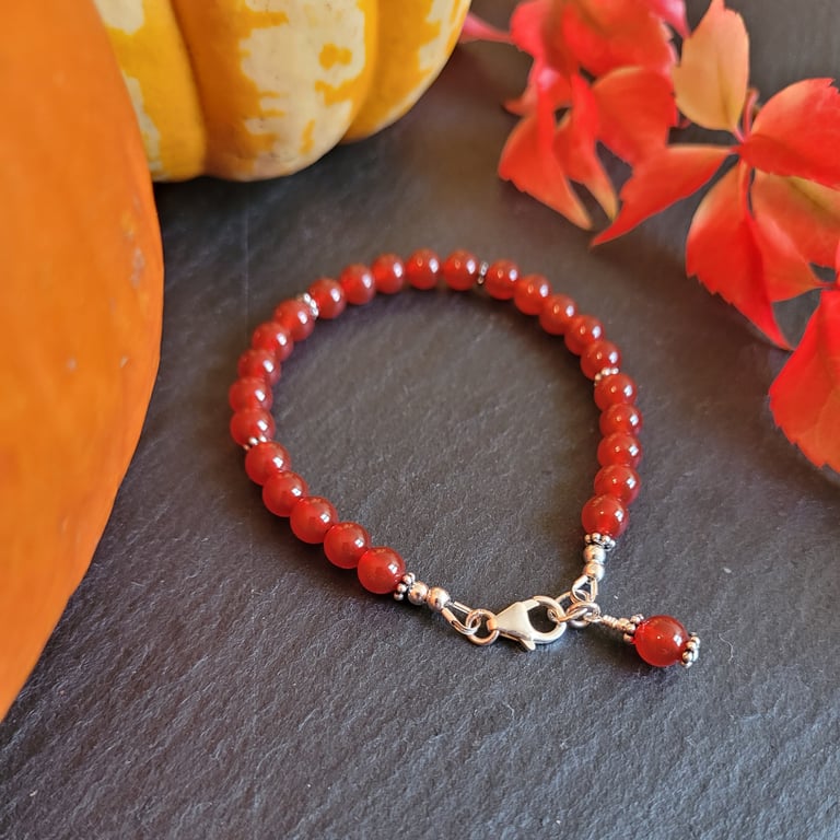 Carnelian and Sterling Silver Bracelet 
