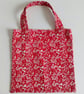 Gift bag, leaves, gifts, 100% cotton bag, red gift bag - Image 1