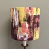 Abstract Chocolate Lime 50s 60s Barkcloth Vintage fabric Lampshade