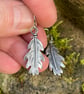 Sterling silver oak leaf earrings - Image 2