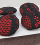 4 Handmade Silk and Lace Fabric Buttons - Image 2