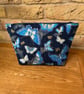 Japanese Butterfly Print Quilted Fabric Wash Bag