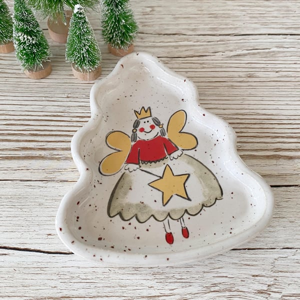 Handmade Ceramic Christmas Tree Fairy Dish - Christmas Table - Christmas Fairy