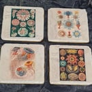 Ceramic Marine Creature Coasters x 4 
