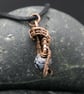 Copper Wire Weave Wrapped Snowflake Obsidian Pendant - Image 6
