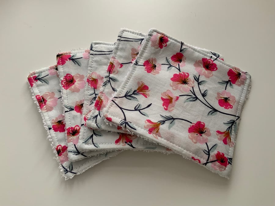 Reusable Bamboo Towelling Cotton Face Wipes, Eco friendly, Washable, Make up pad