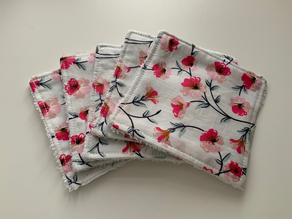 Reusable Bamboo Towelling Cotton Face Wipes, Eco friendly, Washable, Make up pad