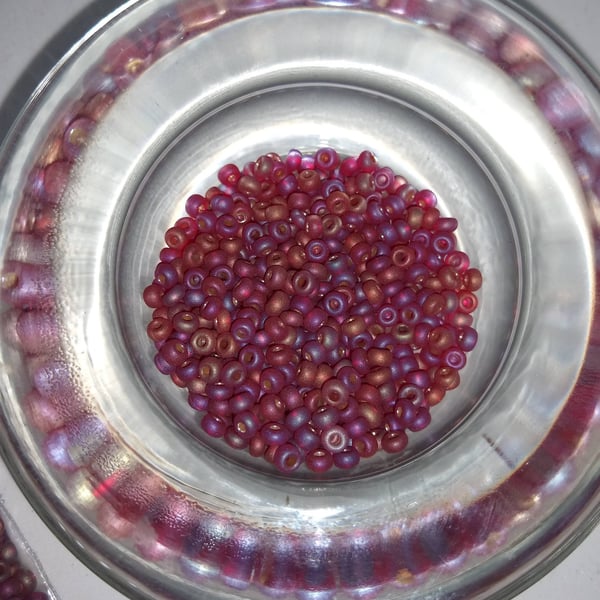 Glass Rocailles Rainbow Transparent 1mm , 2mm, 3mm 20g Bag Approx 100 beads