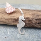 Silver seahorse pendant, beach jewellery, coastal jewellery