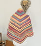 Multicoloured Crochet Scarf, Colourful Striped Triangle Shawl Wrap - Image 6