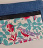 Two-section purse in dark denim and Liberty bird print - Image 2