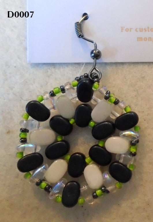 Hexagonal bead earrings (customisable)