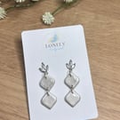 Pearl and CZ Polymer Clay Earrings - Handmade Jewellery 