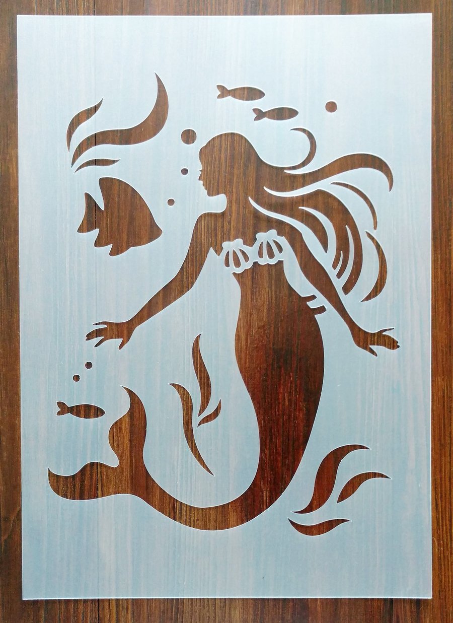 Mermaid Mask Reusable PP Sheet for Arts & Crafts, DIY