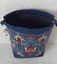Project bag, drawstring bag, floral - Image 7