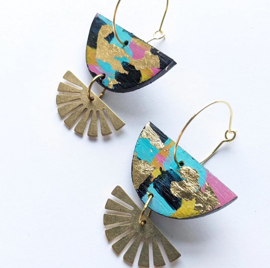 Colourful, dangle statement earrings  (The Yonder earrings)