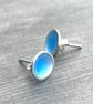 Enamel Studs, light blue studs, round blue studs, gift for her, birthday gift,  - Image 10