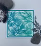 Original gelli print seaweed greetings card. - Image 1