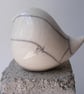 Raku glazed round bird - Image 1