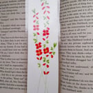 Original Hand Painted Red Flower Bookmark
