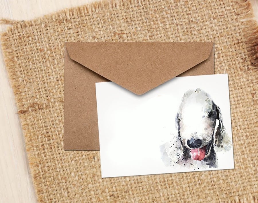 Bedlington Terrier Note Cards.BedlingtonTerrier cards,Bedlington greetings card,