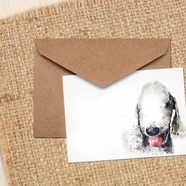 Bedlington Terrier Note Cards.BedlingtonTerrier cards,Bedlington greetings card,