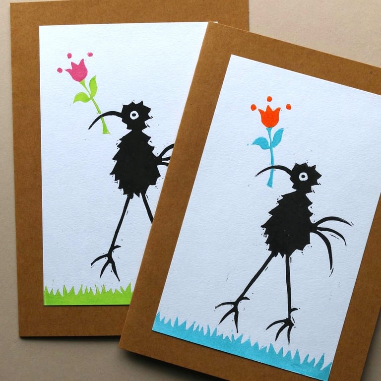 Flower Stork Card