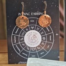 Capricorn Copper Zodiac Earrings 