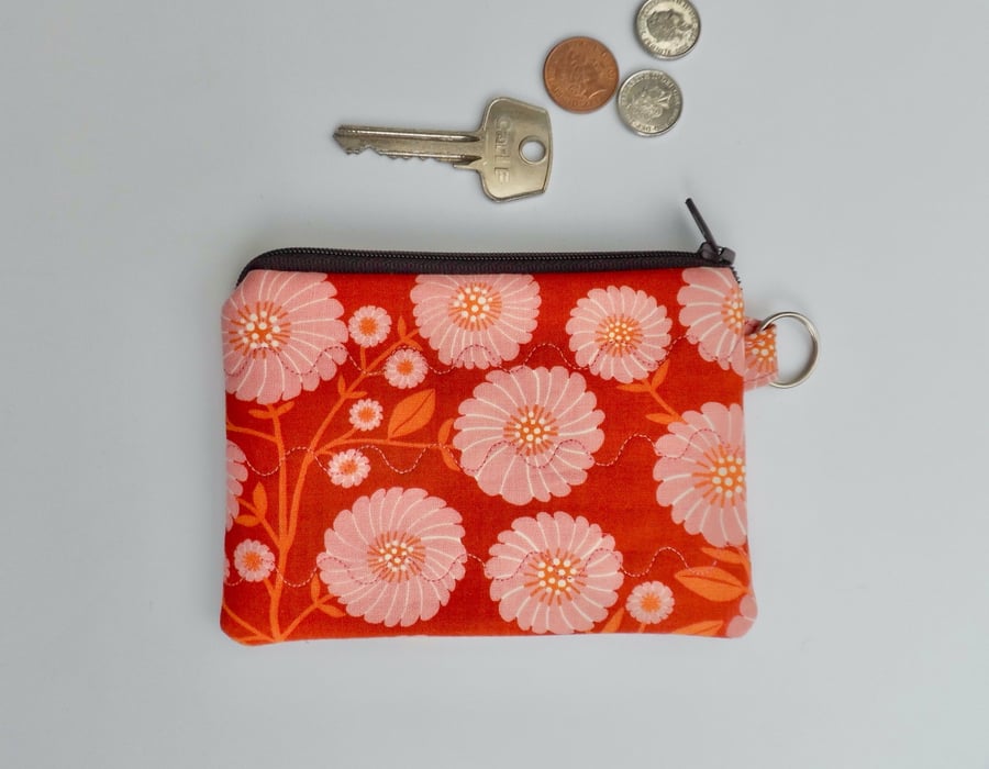 Coin purse mini make up in pink and orange  