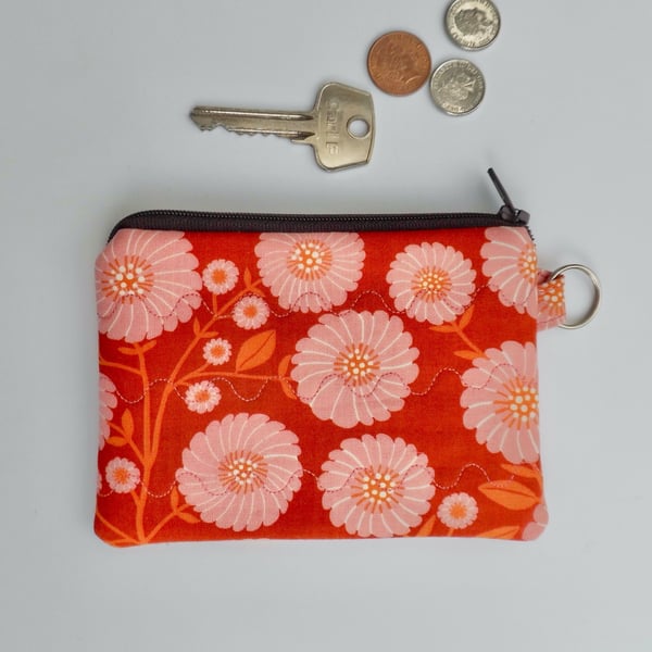 Coin purse mini make up in pink and orange  